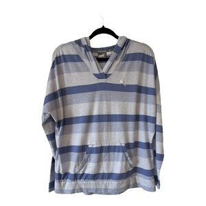 Puma Hoodie Pullover Long Sleeves Athleisure Striped Blue Women’s Large